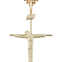 12kt Gold Filled Crucifix Pendant on a Gold Filled Chain - Unique Catholic Gifts