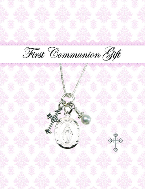 First Communion Miraculous Medal Necklace - Unique Catholic Gifts