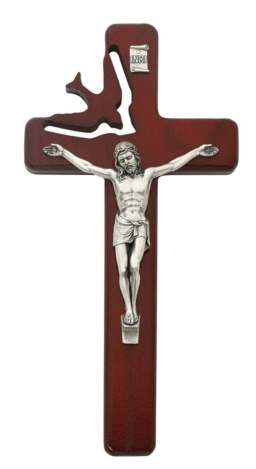 Cherry Holy Spirit Crucifix (8") - Unique Catholic Gifts