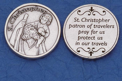 St. Christopher Italian Pocket Token Coin - Unique Catholic Gifts
