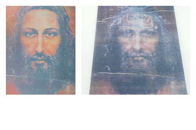 Postcard Shroud of Turin Holographic 3D Holy Card 6