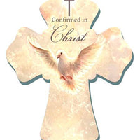 "Confirmed in Christ" 6"X8" Beautiful Wood Art Cross - Unique Catholic Gifts