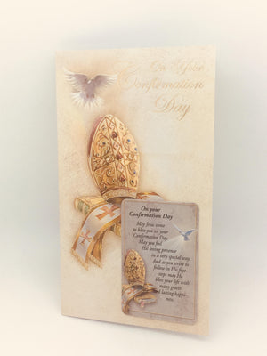 Confirmation Greeting Card with Holy Card - Unique Catholic Gifts
