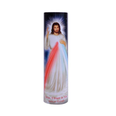 Divine Mercy LED Candle Timer - Unique Catholic Gifts