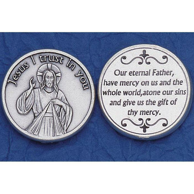 Divine Mercy Italian Pocket Token Coin - Unique Catholic Gifts