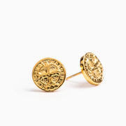 Benedictine Stud Earrings (Gold) - Unique Catholic Gifts