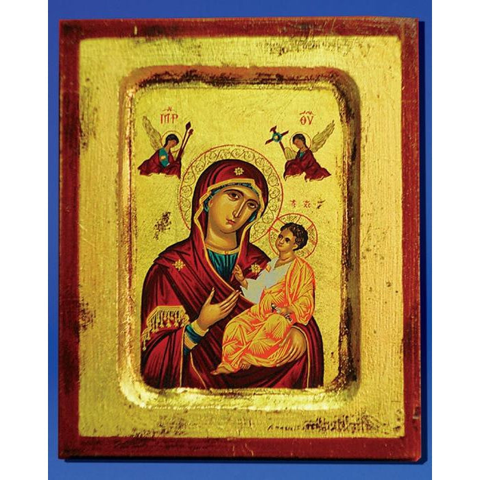 Mary Nagalohari / Our Lady of Perpetual Help Greek Icon Plaque 7 x 5 1/2" - Unique Catholic Gifts