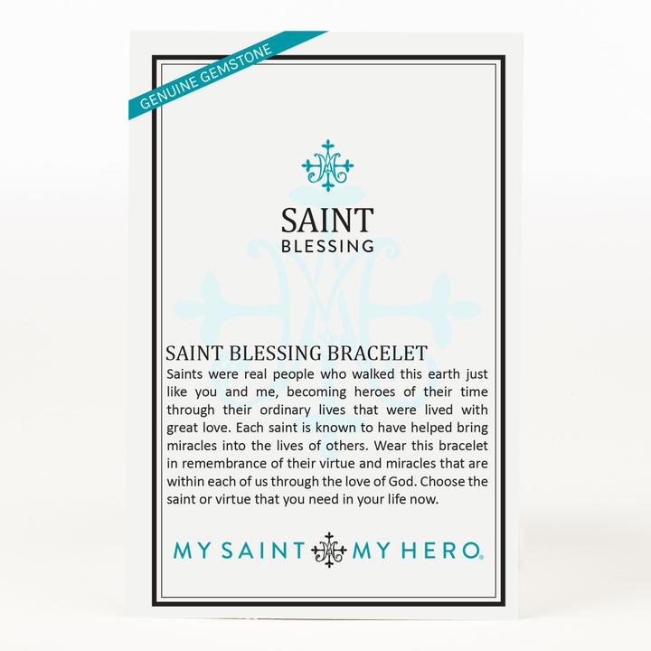 St. Michael Saint Blessing Bracelet (Silver/Lapis) - Unique Catholic Gifts