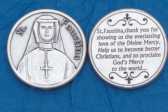 St. Faustina Italian Pocket Token Coin - Unique Catholic Gifts