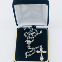 Hematite Rosary with First Communion Chalice (5mm) - Unique Catholic Gifts