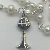 Pearl and Chalice Necklace (4mm) - Unique Catholic Gifts