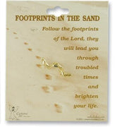 Footprints in the Sand Pin (Gold) - Unique Catholic Gifts