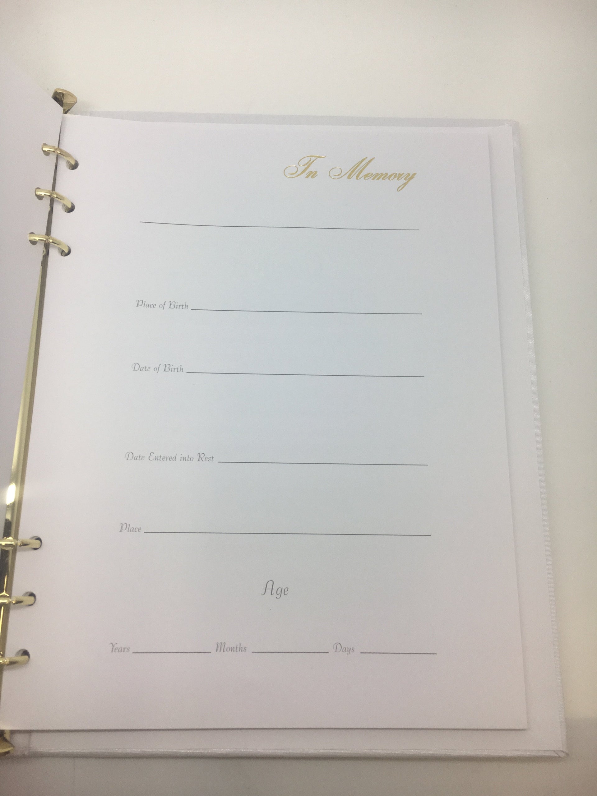 Funeral Memorial Registration Book White with Gold Cross - Unique Catholic Gifts