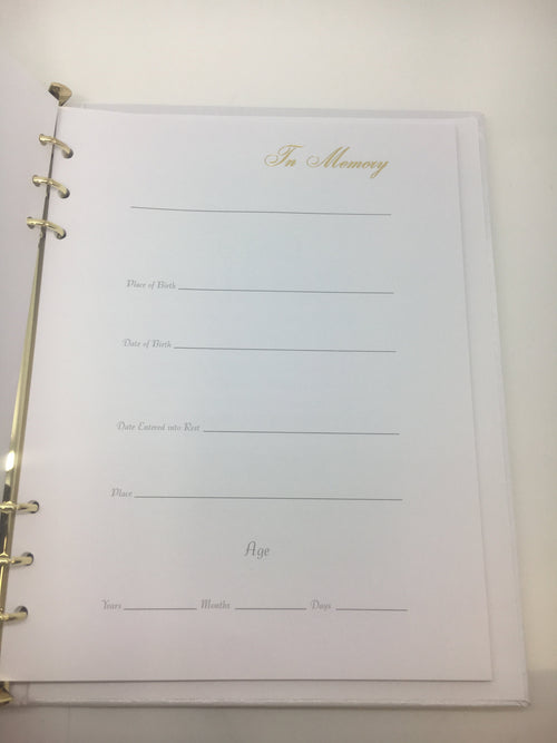 Funeral Memorial Registration Book White with Gold Cross - Unique Catholic Gifts