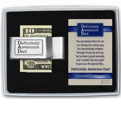 "Definitely Awesome Dad"  Money Clip - Unique Catholic Gifts