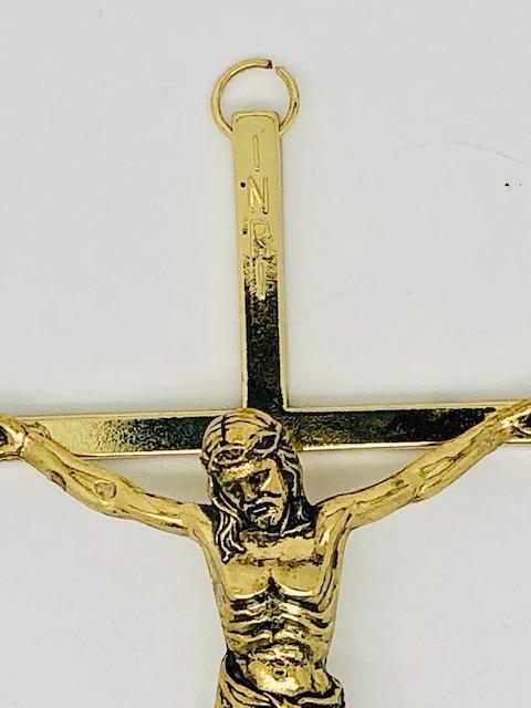 Gold Wall Crucifix 8" - Unique Catholic Gifts