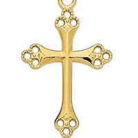 18k Gold over Sterling Silver Cross (13/16") - Unique Catholic Gifts