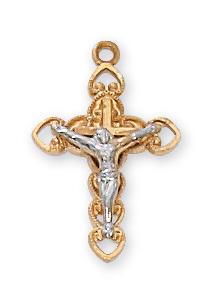 Gold over Sterling Silver Crucifix (11/16