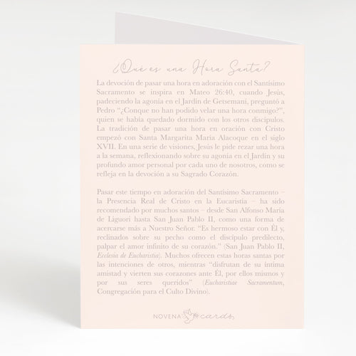 Tarjeta de Hora Santa | Beige - Unique Catholic Gifts