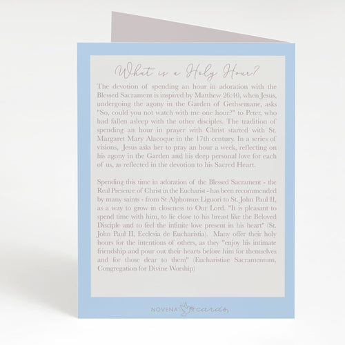 Holy Hour Card | Blue - Unique Catholic Gifts