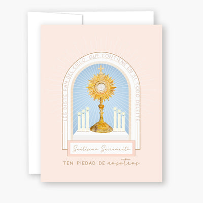 Tarjeta de Hora Santa | Beige - Unique Catholic Gifts