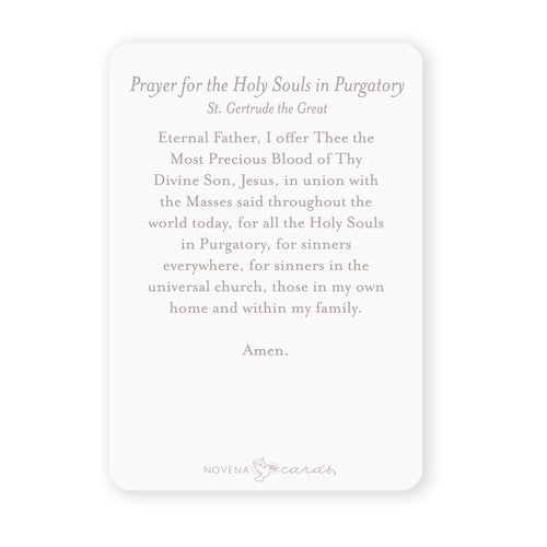 Prayer for the Holy Souls in Purgatory Prayer Card - Unique Catholic Gifts
