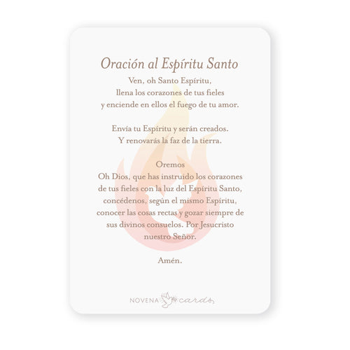Espíritu Santo | Tarjeta de Oración | Ventana | Beige - Unique Catholic Gifts