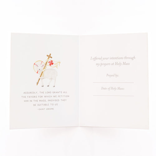 I Prayed for you at Mass Card | White - Unique Catholic Gifts