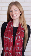 I Can Do All Things Infinity Inspirational Scarf (Burgundy) - Unique Catholic Gifts