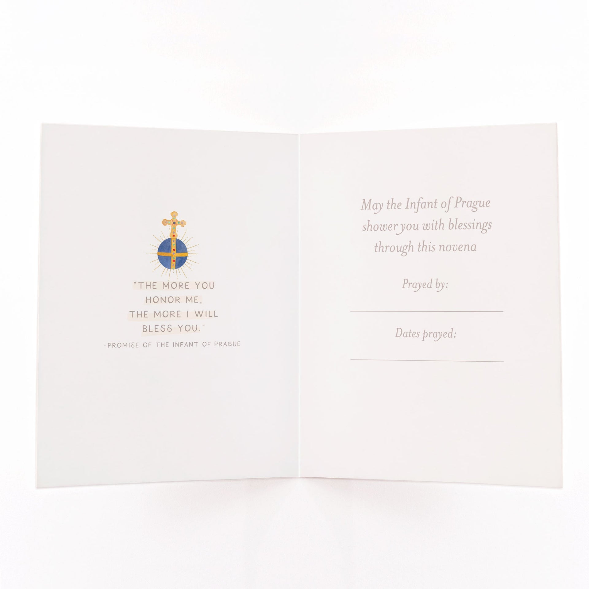 Infant of Prague Novena Card | Blue - Unique Catholic Gifts