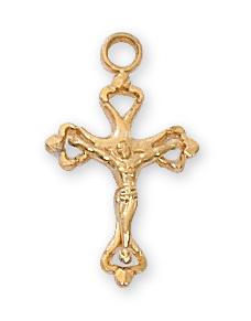 Gold Over Sterling Silver Crucifix (11/16