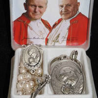 St John Paul II and St John XXIII Rosary and Keychain - Unique Catholic Gifts