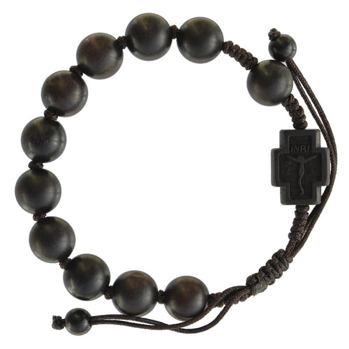 Adjustable Jujube Wood Rosary Bracelet (10mm) - Unique Catholic Gifts