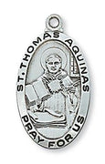 St. Thomas Aquinas Sterling Silver Medal (1 1/8") - Unique Catholic Gifts