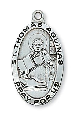 St. Thomas Aquinas Sterling Silver Medal (1 1/8