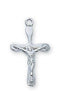 Sterling Silver Crucifix (10/16") on a 16"Rhodium Plated Chain - Unique Catholic Gifts