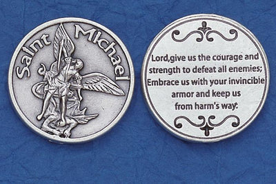 St. Michael the Archangel (Invincible Armor) Italian Pocket Token Coin - Unique Catholic Gifts