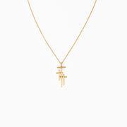 Faithful Light Three Cross Necklace Gold - Unique Catholic Gifts