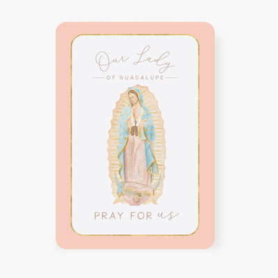 Our Lady of Guadalupe Prayer Card | Pray For Us | Peach - Unique Catholic Gifts