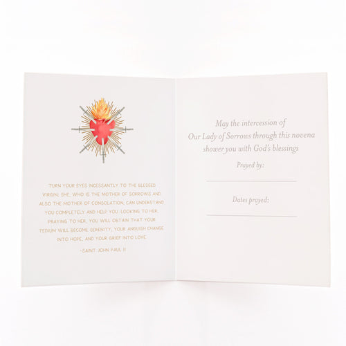 Our Lady of Sorrows Novena Card | Light Purple - Unique Catholic Gifts