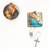 Square Porcelain Madonna and Child Rosary Box  2 1/3" - Unique Catholic Gifts