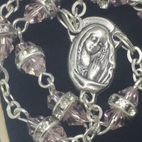 Pink Rosary with Glass Rondelle Beads - Unique Catholic Gifts