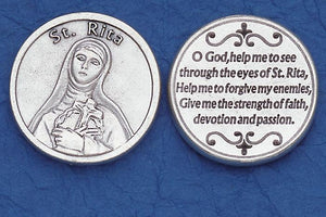 St. Rita Italian Pocket Token Coin - Unique Catholic Gifts