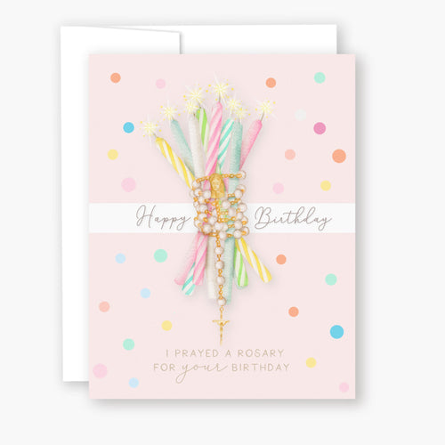 I prayed a Rosary for Your Birthday Pink - Unique Catholic Gifts
