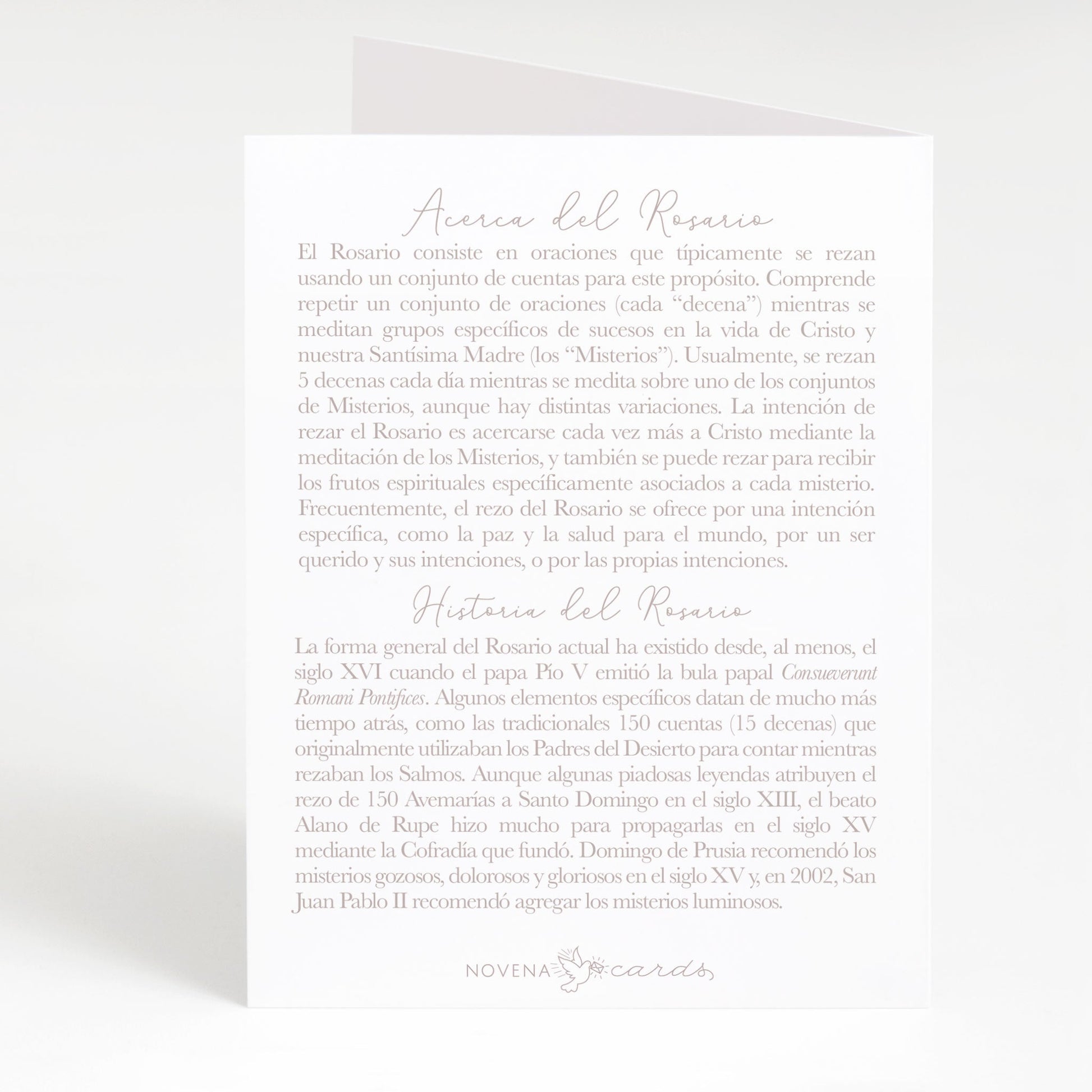 Tarjeta Rece un Rosario por Tu - Lilios - Unique Catholic Gifts