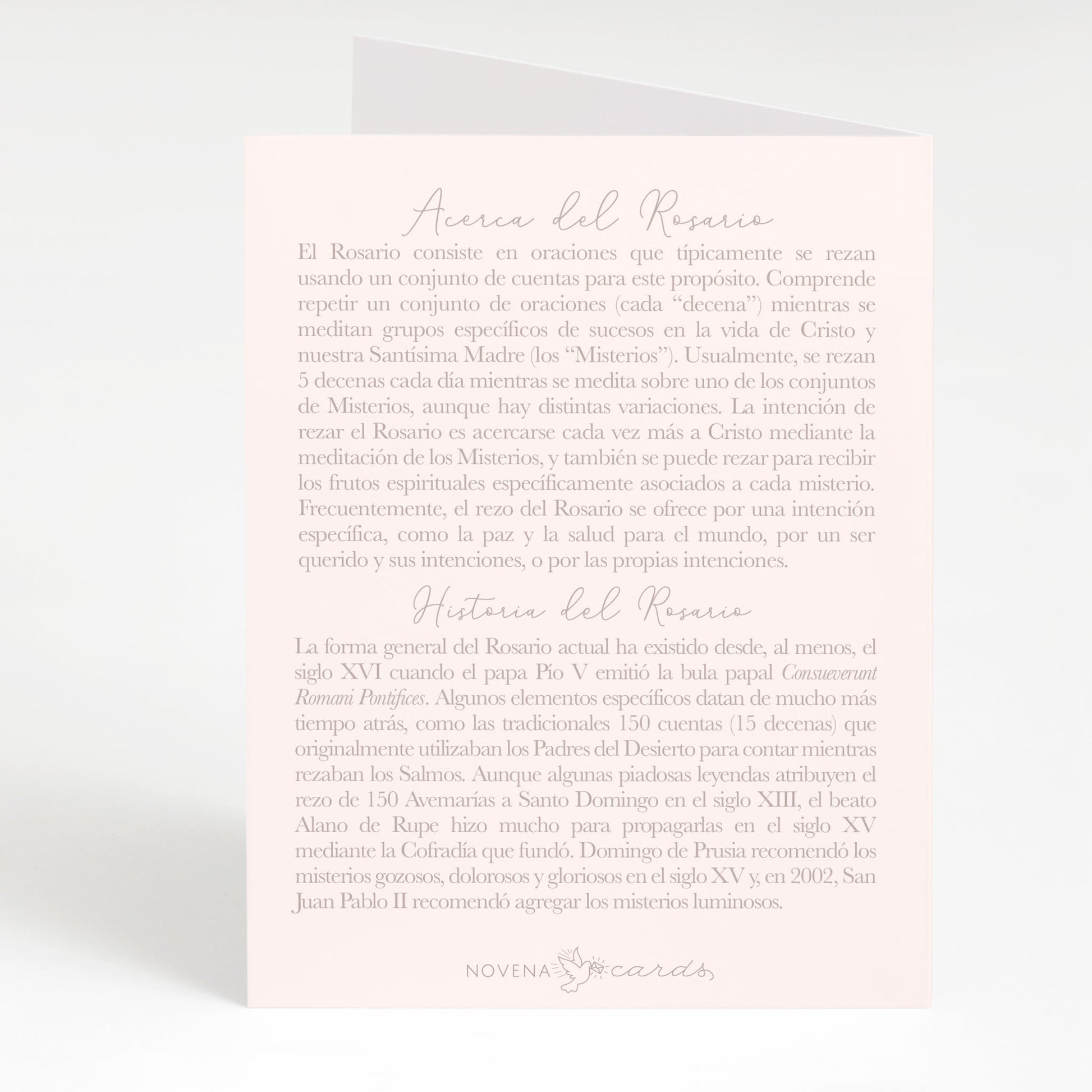 Tarjeta Rece un Rosario por Tu - Ranúnculos Rosa - Unique Catholic Gifts