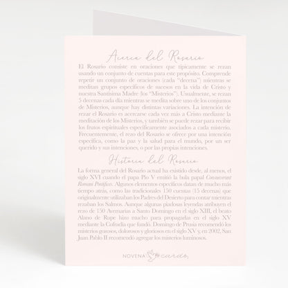 Tarjeta Rece un Rosario por Tu - Ranúnculos Rosa - Unique Catholic Gifts
