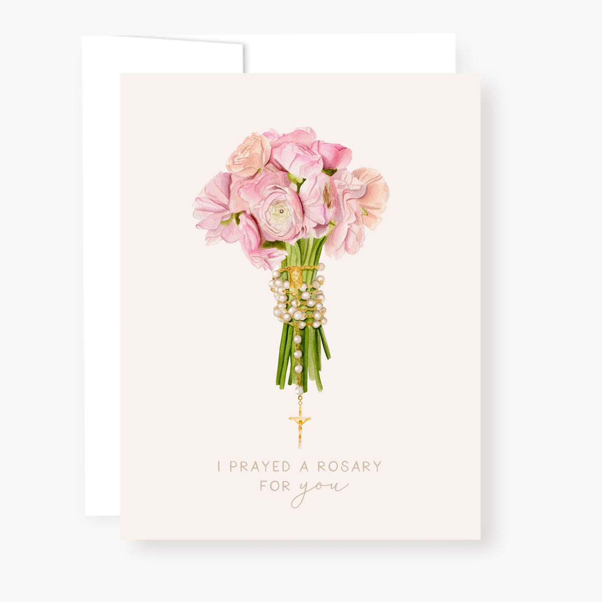 I prayed a Rosary for You- Bouquet of Pink Ranunculus - Unique Catholic Gifts