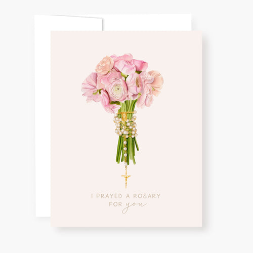 I prayed a Rosary for You- Bouquet of Pink Ranunculus - Unique Catholic Gifts