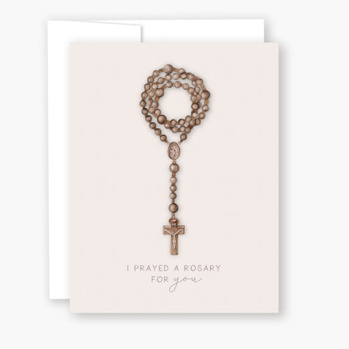 I prayed a Rosary for You - Wooden Rosary Beige - Unique Catholic Gifts